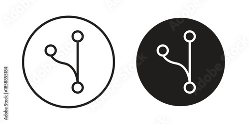Code branch icons set in multiple style collection