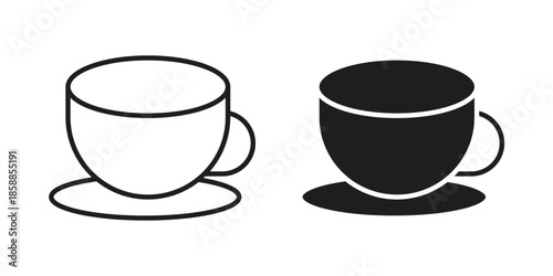 Coffee icons set in multiple style collection