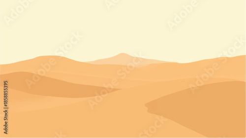 Desert landscape. Illustration of a desert landscape. Desert dunes. Vector illustration.