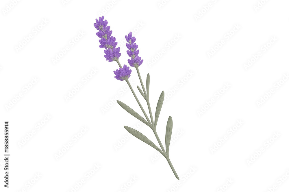 Obraz premium Lavender flower plant with purple blossom transparent background