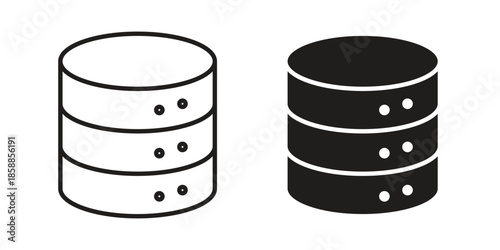 Database icons set in multiple style collection