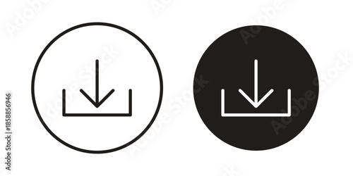 Download button icons set in multiple style collection