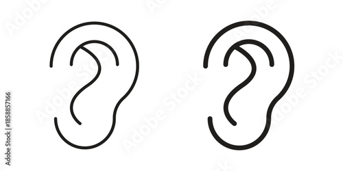 Ear icons set in multiple style collection
