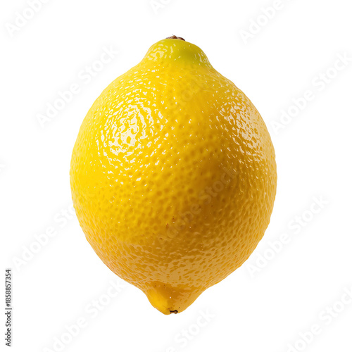 Fresh Lemon on a Plain Background, Showcasing Its Bright Yellow Color and Tex...