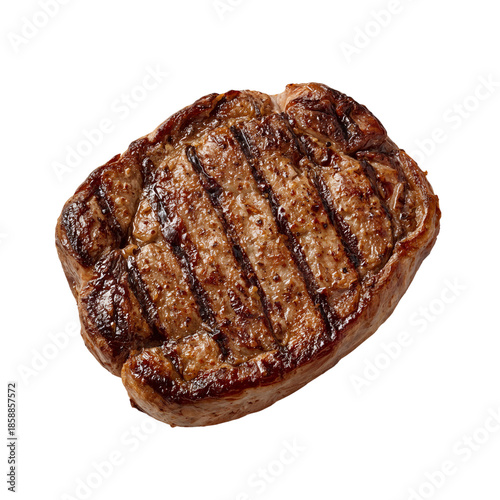 Juicy Steak Cooked on Grill With Sear Marks Ready to Be Served at a Backyard ...