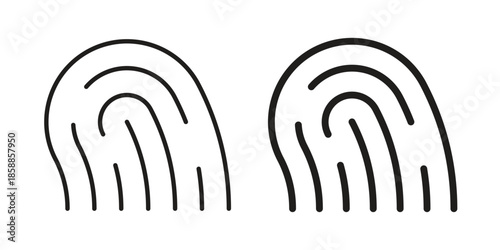 Fingerprint icons set in multiple style collection