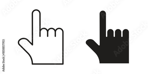 Finger icons set in multiple style collection
