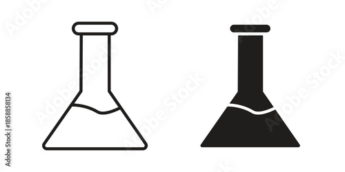 Flask icons set in multiple style collection