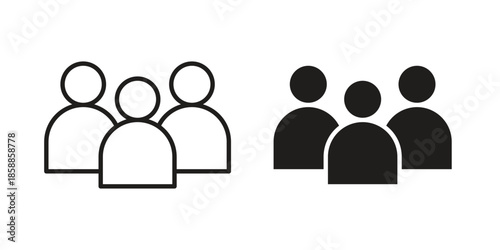 Group icons set in multiple style collection
