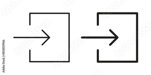 Log in icons set in multiple style collection