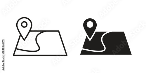 Map icons set in multiple style collection