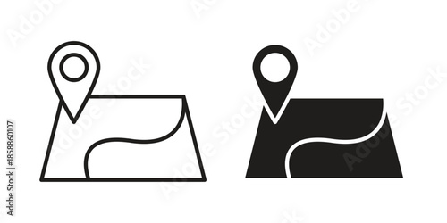 Map icons set in multiple style collection