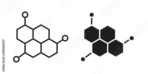 Molecule icons set in multiple style collection