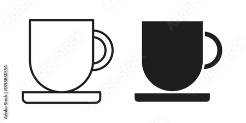 Mug icons set in multiple style collection