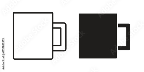 Mug icons set in multiple style collection