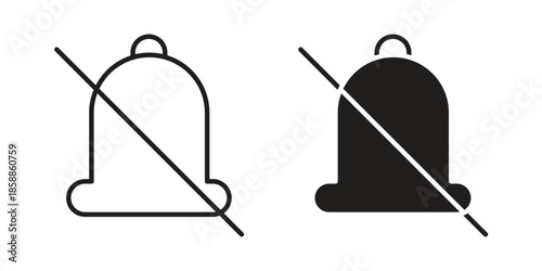 Notification off icons set in multiple style collection