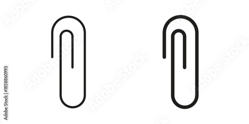 Paperclip icons set in multiple style collection