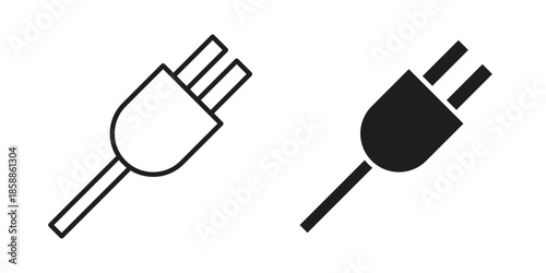 Plug icons set in multiple style collection