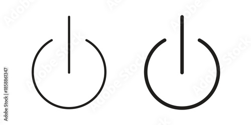 Power button icons set in multiple style collection