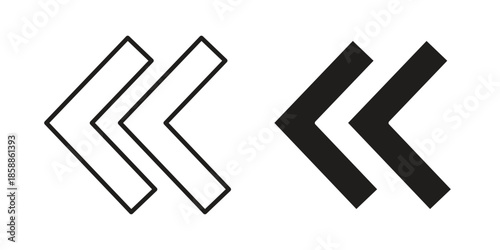 Previous arrow icons set in multiple style collection