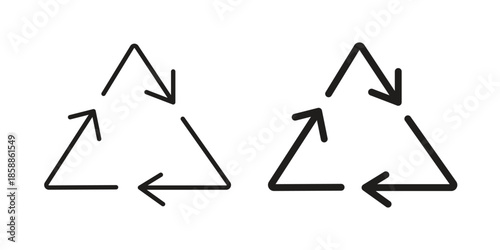 Recycle icons set in multiple style collection