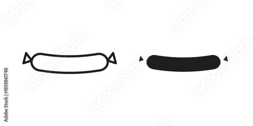 Sausage icons set in multiple style collection