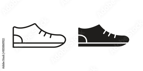 Shoes icons set in multiple style collection