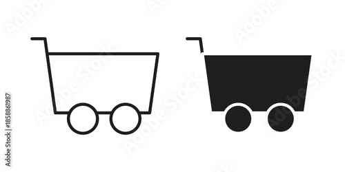 Shopping basket icons set in multiple style collection
