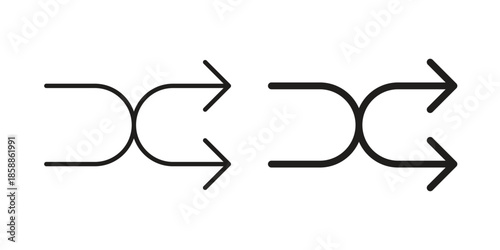 Shuffle icons set in multiple style collection