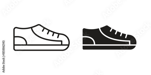 Sneaker icons set in multiple style collection