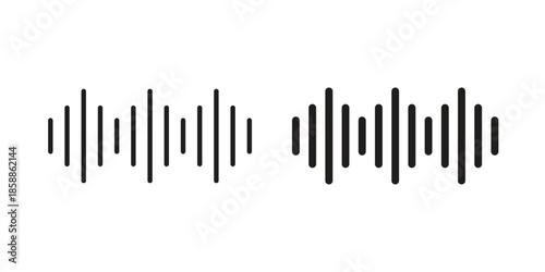 Sound wave icons set in multiple style collection