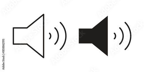 Speaker icons set in multiple style collection