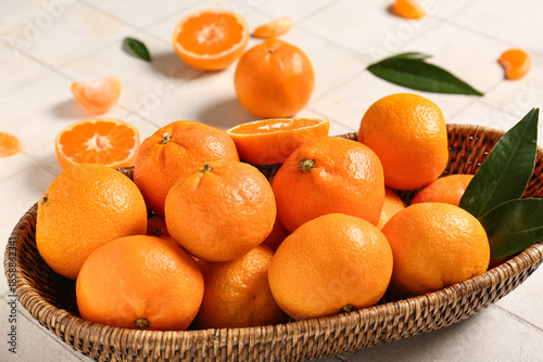 Fresh whole and sliced tang...