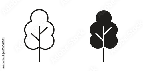 Tree icons set in multiple style collection