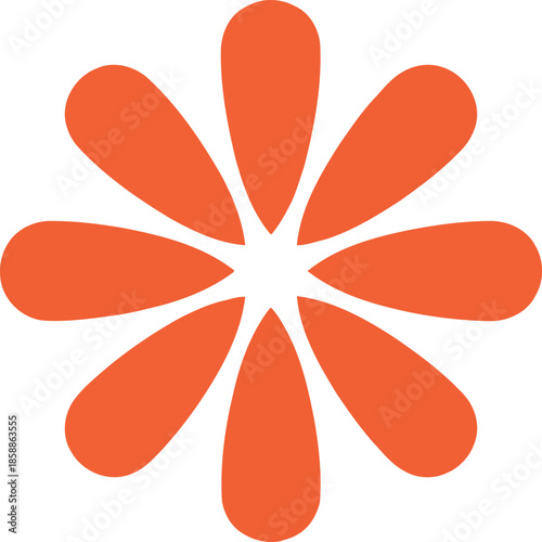 Bright orange starburst design