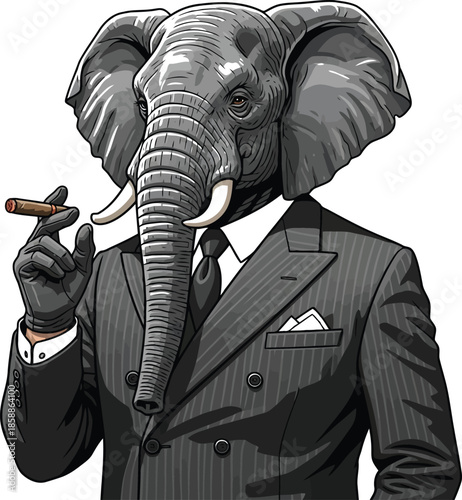 Elegant elephant in business attire