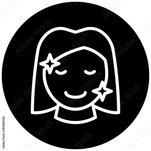 Glow Icon Button, Mini Illustration Relate To Personal Care. Use For Modern Concept, Ui, Ux Web And App Development.