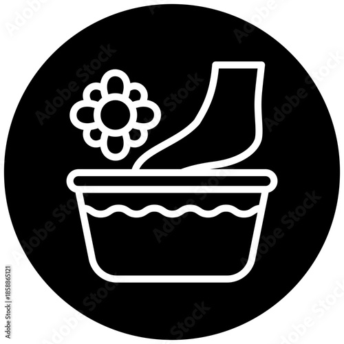 Foot Scrub Icon Button, Mini Illustration Relate To Personal Care. Use For Modern Concept, Ui, Ux Web And App Development.