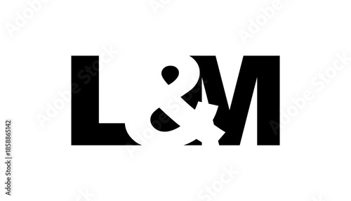 LM logo design in bold style. Black white identity symbol. Modern typography emblem. Corporate branding icon.
