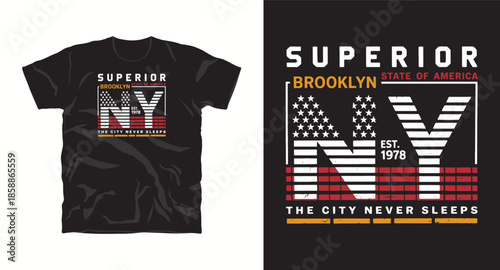 Superior Brooklyn NY state of America the city never sleeps graphic