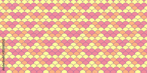 Vibrant pastel scales pattern. Perfect for textile design, websites, packaging, or any project needing a cheerful, playful, and subtly geometric background.