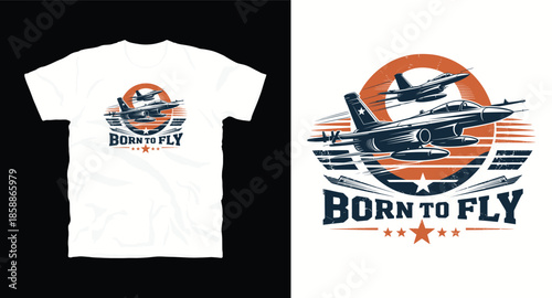 fighter jets flying with born to fly slogan for t shirt
