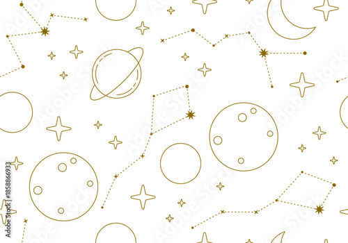 Vector magical seamless repeat pattern. Seamless pattern for astrology, esoteric, tarot, mystic and magic