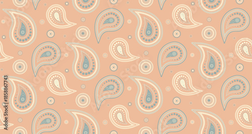 Wedding romance at seamless pattern dress. Damask paisley a ethnicity elegance. Buta flower, meditating embellishment.