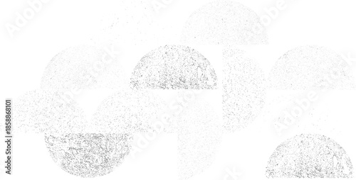 Sprayed black half circles composition .Graffiti art design . Noise textured semi circles . Spray effect .Grunge texture .Art design forms.Distressed element .Rough roller paint semicircles .Vector 