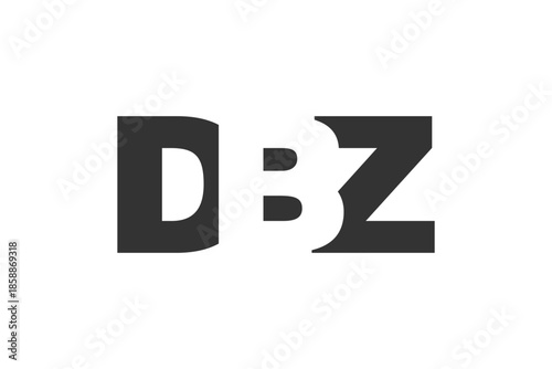 DBZ logo design. Initial letter D B Z bold font style for tech startups, consulting, corporate branding. Creative company name, headlines typography identity, trendy logotype.