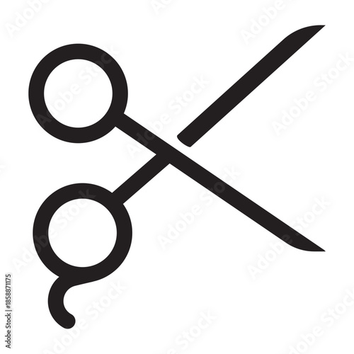 Scissors solid icon isolated on transparent background. Bold, clean and simple shape. Perfect for office supplies, tailoring, sewing, crafts, cutting tools, packaging, app and modern graphic design.