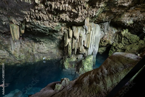 Cueva de Saturno cave in Cuba near Varadero with lake