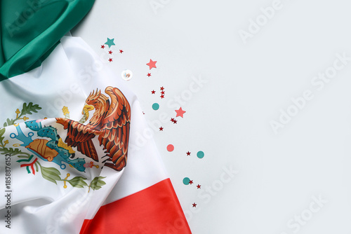 Mexican flag and confetti o...