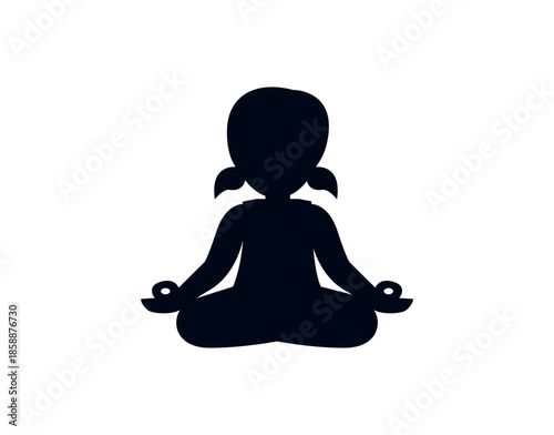yoga mindfulness lotus position sitting down wellness emoji symbol sign icon vector illustration isolated flat meditation
